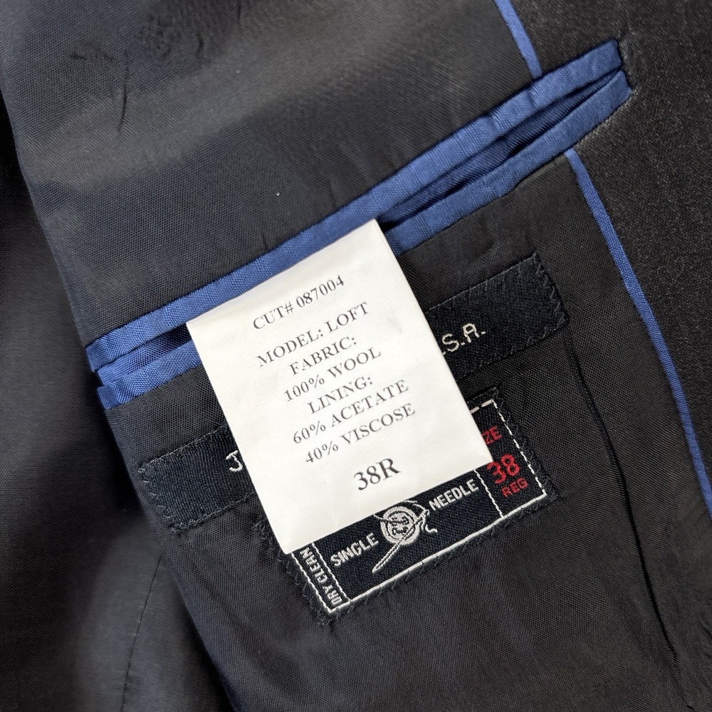 John Varvatos Loft Blazer Mens 38R Dark Gray Blend Blazer Sports Coat Jacket - Picture 13 of 16